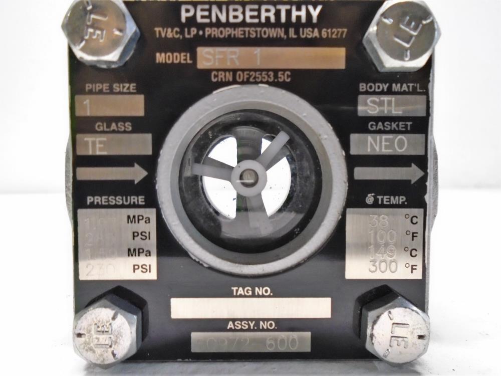 Penberthy 1" NPT Sight Glass Flow Indicator w/ Rotator SFR 1